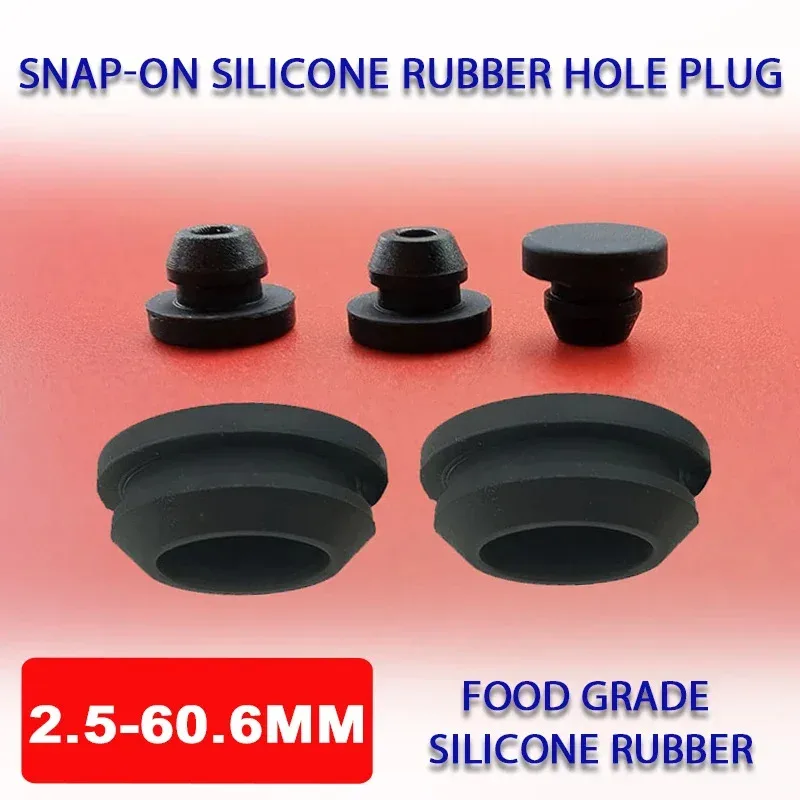

Black Snap-on Silicone Rubber Cap 2.5-60.6mm T Type Hole Plug Cover Blanking End Cap Tube Inserts Bung Seal Stopper Sealing Plug