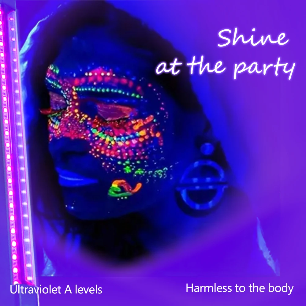 8W الأشعة فوق البنفسجية الضوء الأسود 395nm UVA الجافة مسمار ضوء كاشف الفلورسنت زينت الضوء الأسود لعيد الهالوين عيد الميلاد