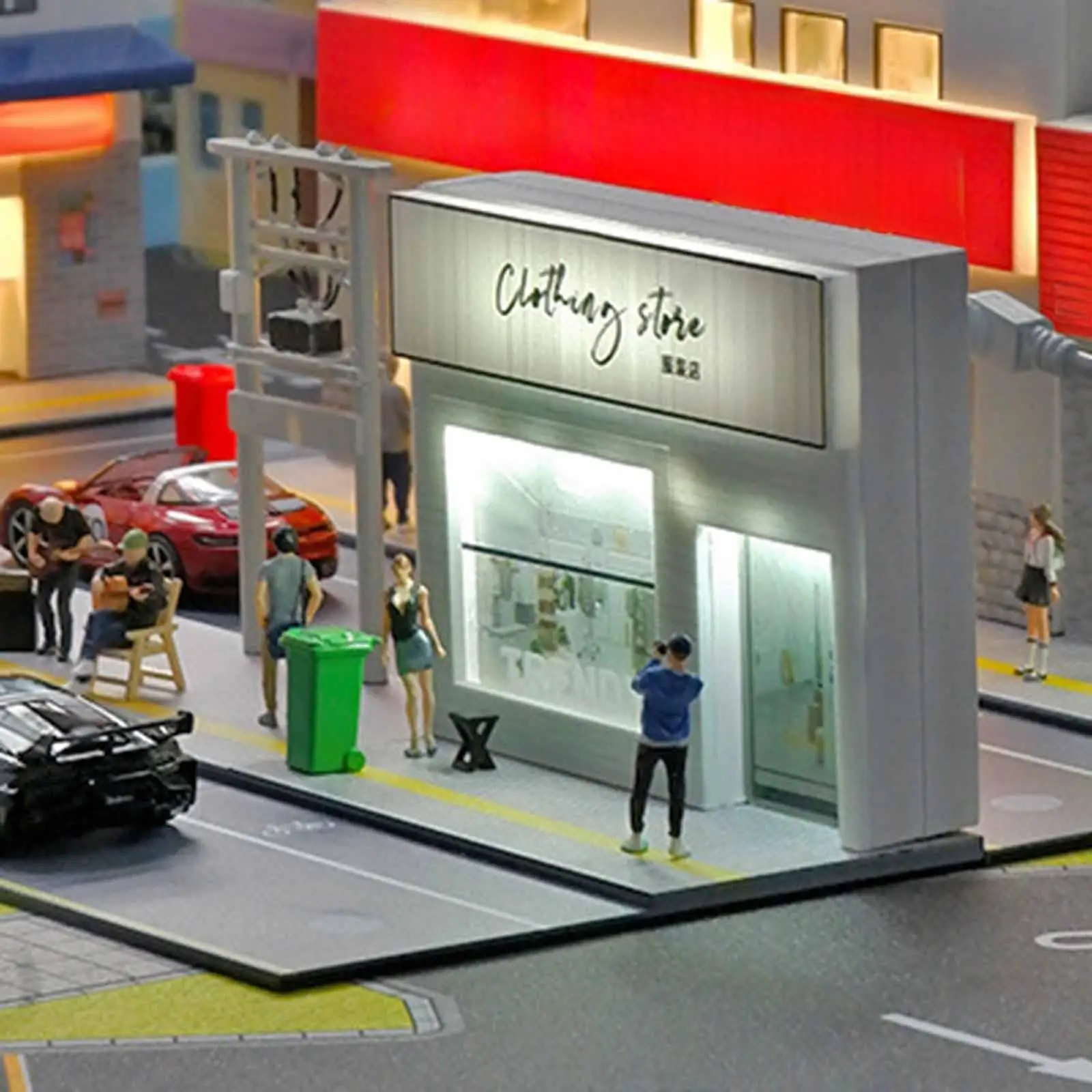 

Дисплей диорамы 1/64, мини-модель здания в парковке, украшение для витрины