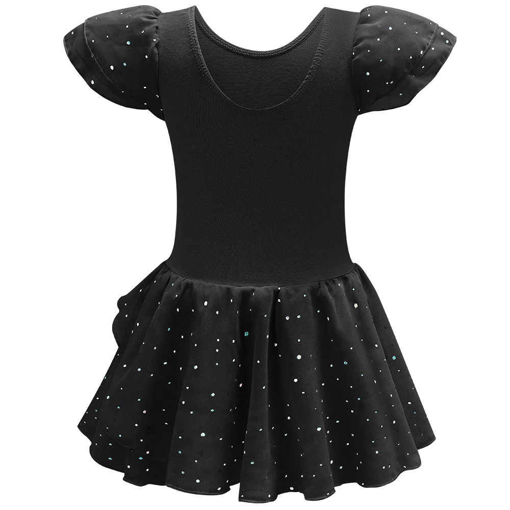 Glitzer-Trikots für Mädchen für Ballett, Tanzkleid mit Tutu-Rock, Rüschenärmel, Ballett-Trikot, Performance-Kleidung – Detail 31