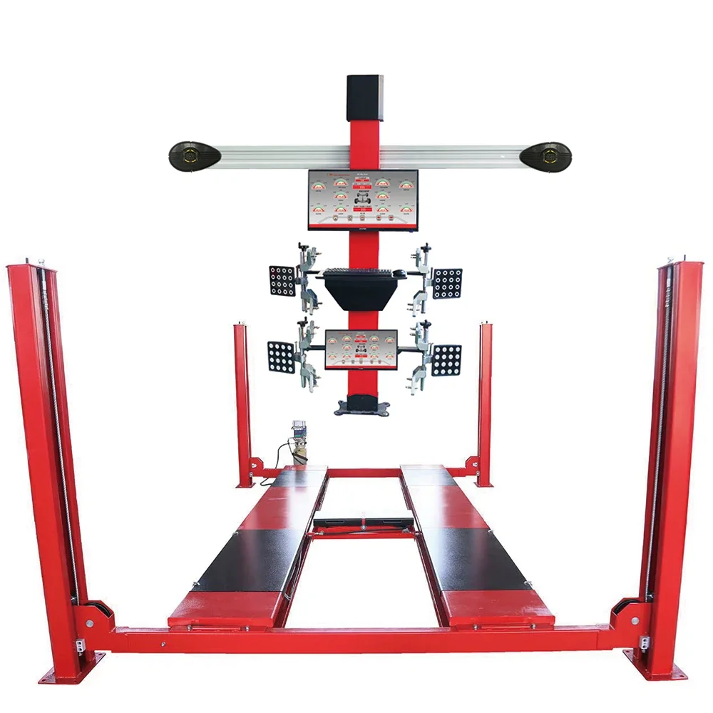 auto service equipment 4T/5t/6t/7t  capacity Four Post Car lift elevator hoist with wheel alignment and rolling jack