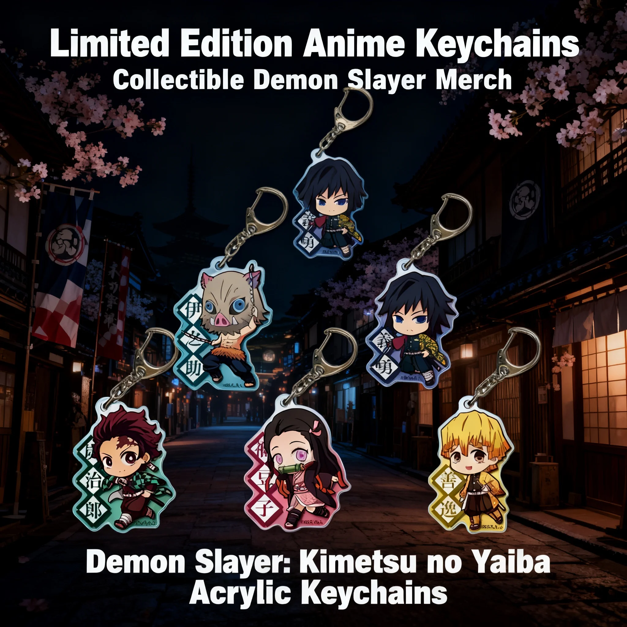 

Anime Demon Slayer Keychain Tanjiro Kamado Nezuko Zenitsu Inosuke Backpack Bag Charm Cosplay Merchandise Gift for Fans