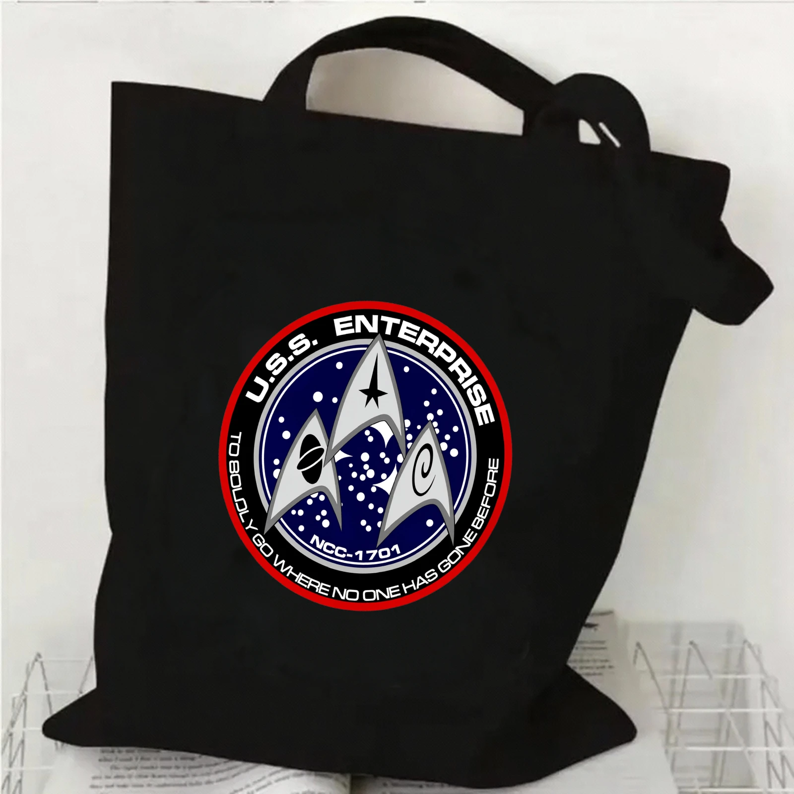 

S-Star T-Trek USS Enterprise Logo Shoulder Bag Big Women Designer Handbag Shopping Tote Casual Woman Grocery Customizable Fabric