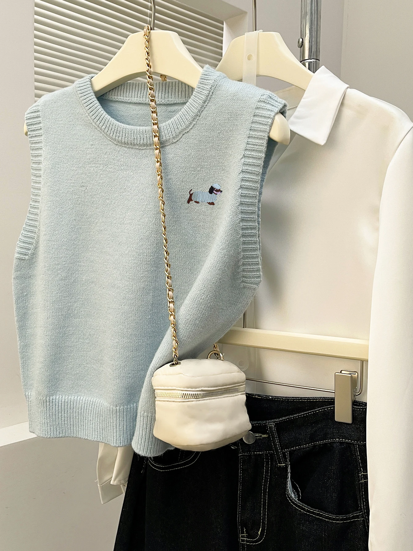 

Alicedudu женский осенне-зимний пуловер с мультяшным узором и круглым вырезом, жилет