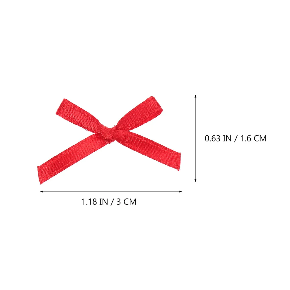 300Pcs Mini Small Red Bowknots Creative DIY Wrapping Gift Box Birthday Party Decorative Bows Small Red Bows Wedding Gift Box