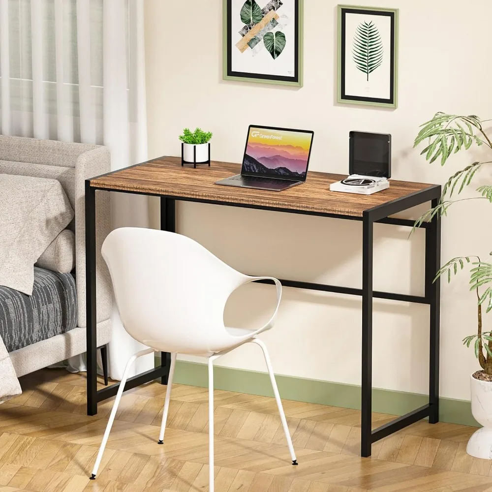 Escritorio plegable compacto para espacios pequeños: no requiere montaje, escritorio de oficina en casa que ahorra espacio de 35,4, mesa de ordenador portátil
