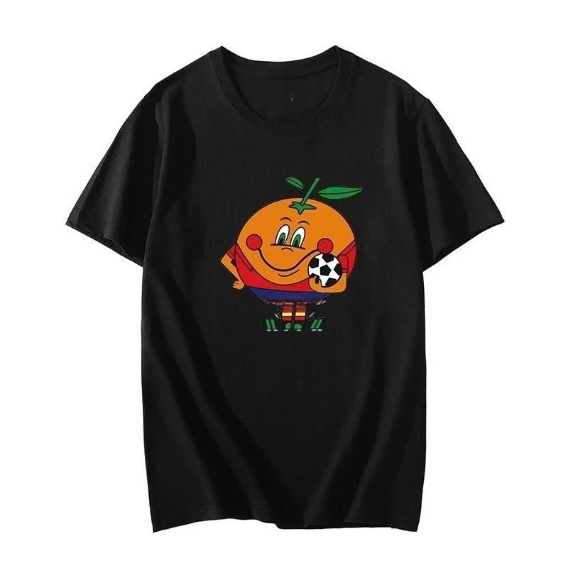 Camiseta con patrón clásico, camiseta española de manga corta de verano, camiseta de cuello redondo Harajuku, ropa de mujer, Top estético Vintage Y2K
