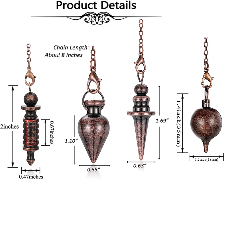 Pendule Spirituel egypt en Métal et Cuivre pour Électricité Radiesthésie, Outil de Travail Énergétique de Méditation, de Sorcellerie, divinatoires  veritable spiritualité brujeria de questions esoterisme en laiton X092