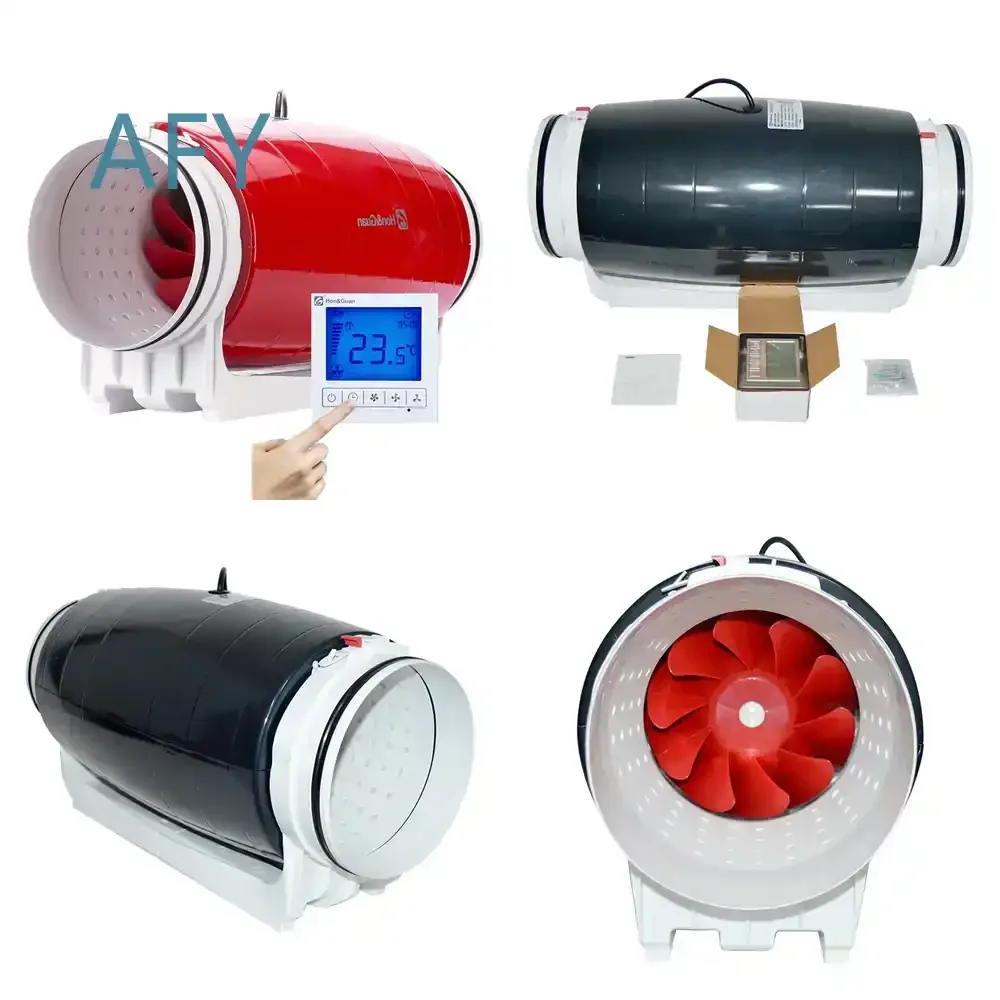 Commercial Exhaust Fan for Ventilation System Air Recuperator LCD Delay Timer High Pressure Silent 8 Inch Extractor De Aire