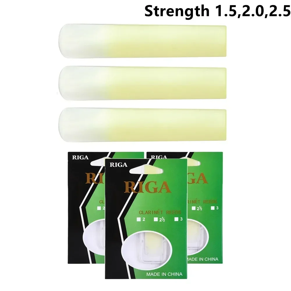 Synthetic Resin Clarinet Reed 3-pack Clarinet Reeds Resin Reeds Strength 1.5,2.0,2.5 Saxophone Tool Parts Replacement