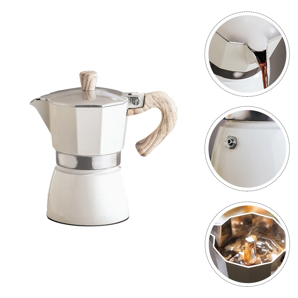 

300Ml European Style Pot Coffee Maker Mocha Pot Aluminum Espresso Brewer Portable Coffee Dripper Ergonomic Handle