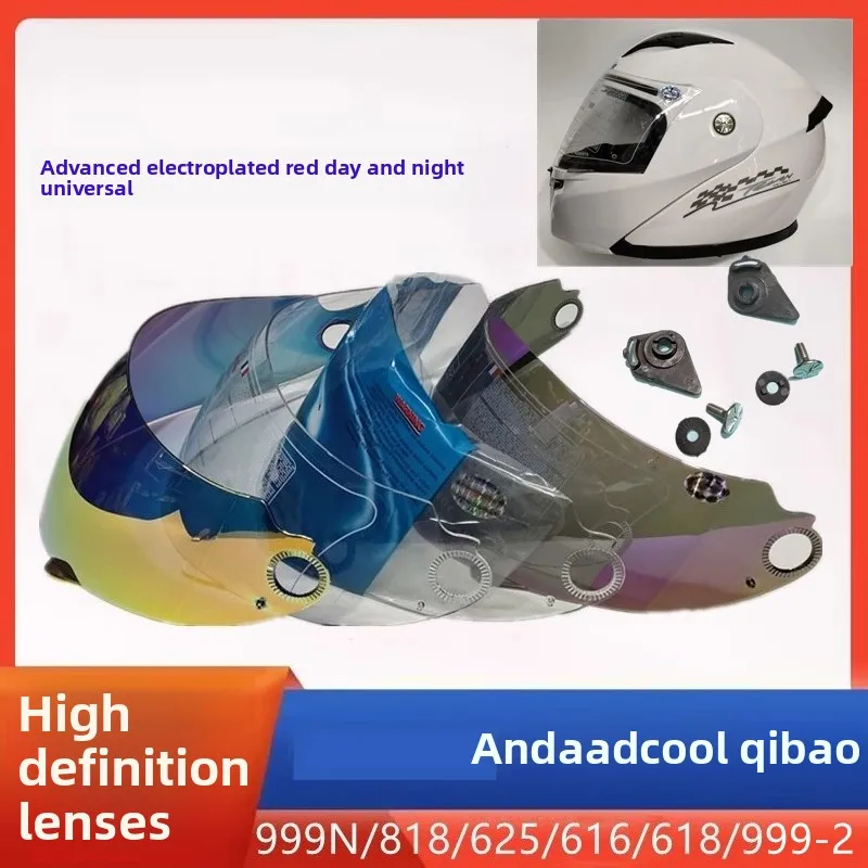 Kuqibao 818 Transparent High-definition Helmet Lens 999 Sunscreen Helmet Lens Black Visors cascos para moto Helmet Accessories