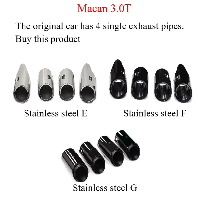 2026 SYPES Car Exhaust Pipes for Macan 95B GTS Performance 304 Stainless Steel Carbon Fiber Quad Round square Muffler Tips
