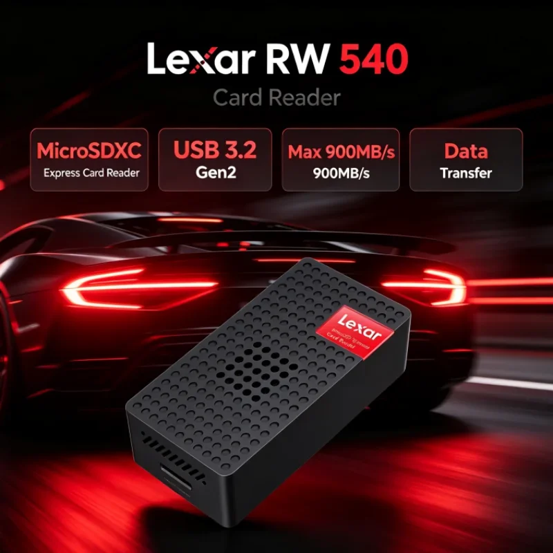 Lexar MicroSDXC Express Card Reader RW540 PLAY PRO MicroSD Card Reader UHS-I UHS-II USB 3.2 Type-C for Switch 2 Data Transfer