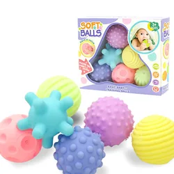 Baby Bath Toy Textured Multi Massage Ball Soft Hands Touch Balls Set Infant Tactile Senses Development Toys BabiesTraining Game