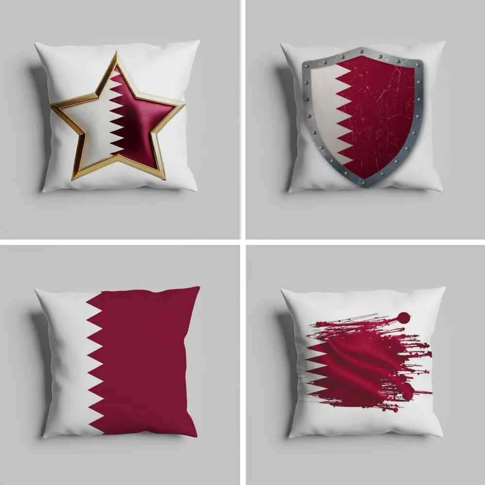 

Pillow Case luxurious home office, sofa decorative Multi sized car seat cushions, pillowcases Qatar flag map logo