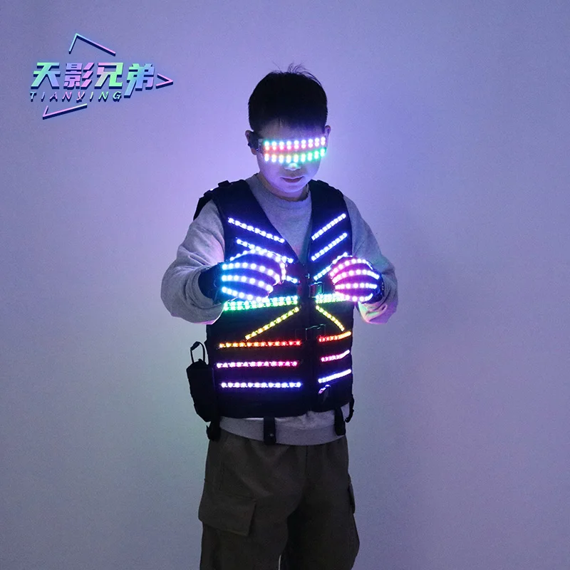 Imagem -05 - Led Light-emitting Tactical Vest Óculos Fluorescentes dj Stage Props Desempenho Ktv Tiktok Transmissão ao Vivo Cor