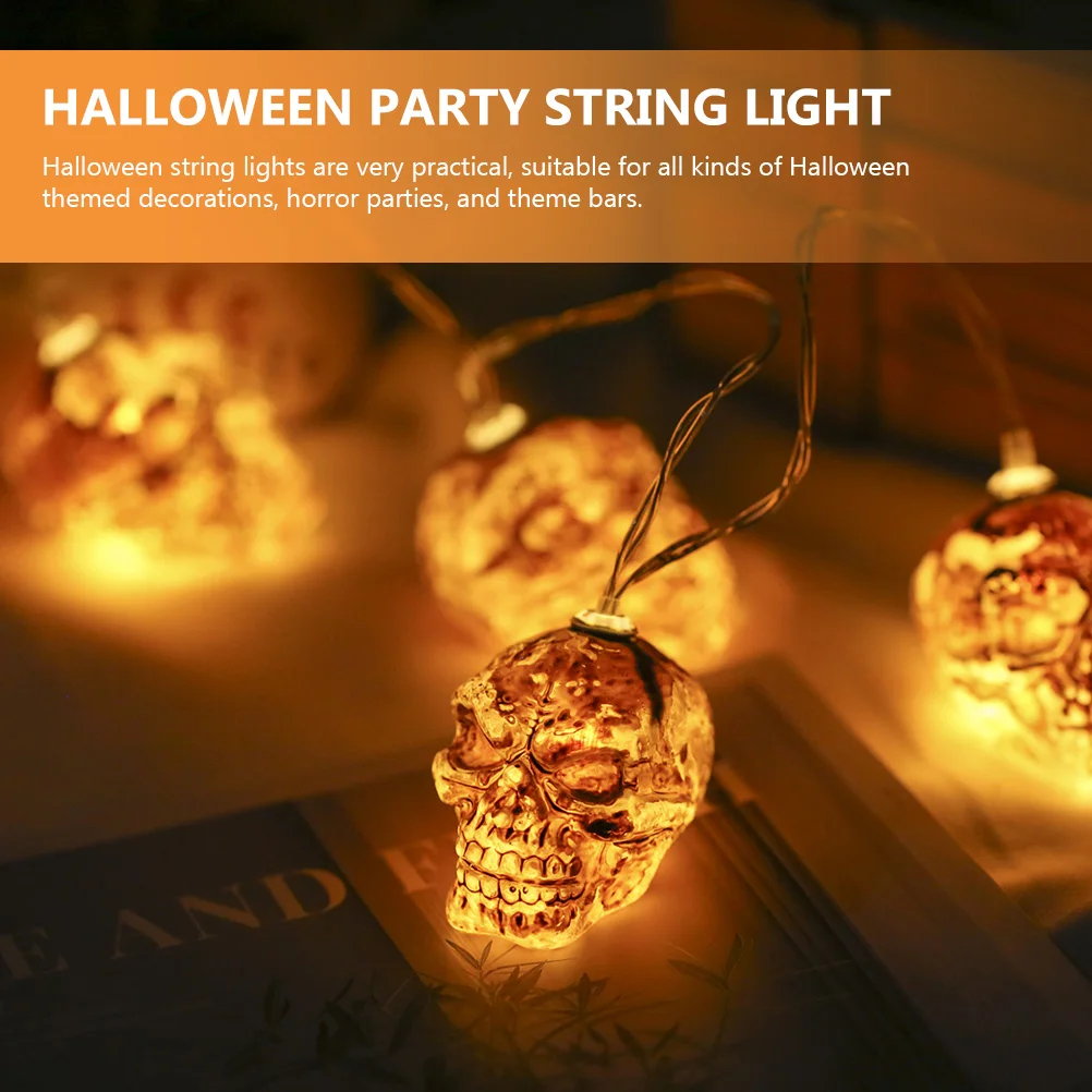 Halloween String Lights 1 Set Green Glow Rechargeable Operated LED Festive Lighting Theme