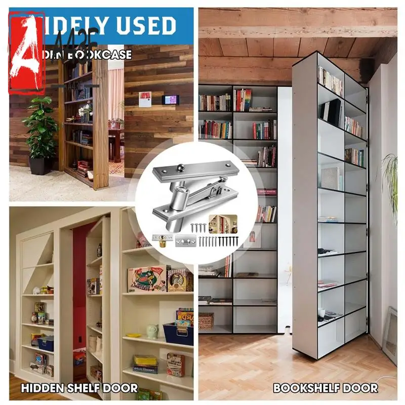 

A43F-Door Pivot Hinges Heavy Duty Hinges For Max 200 Lb Wood Doors ,Pivot Hinges For Door Bookcase,Secret Door