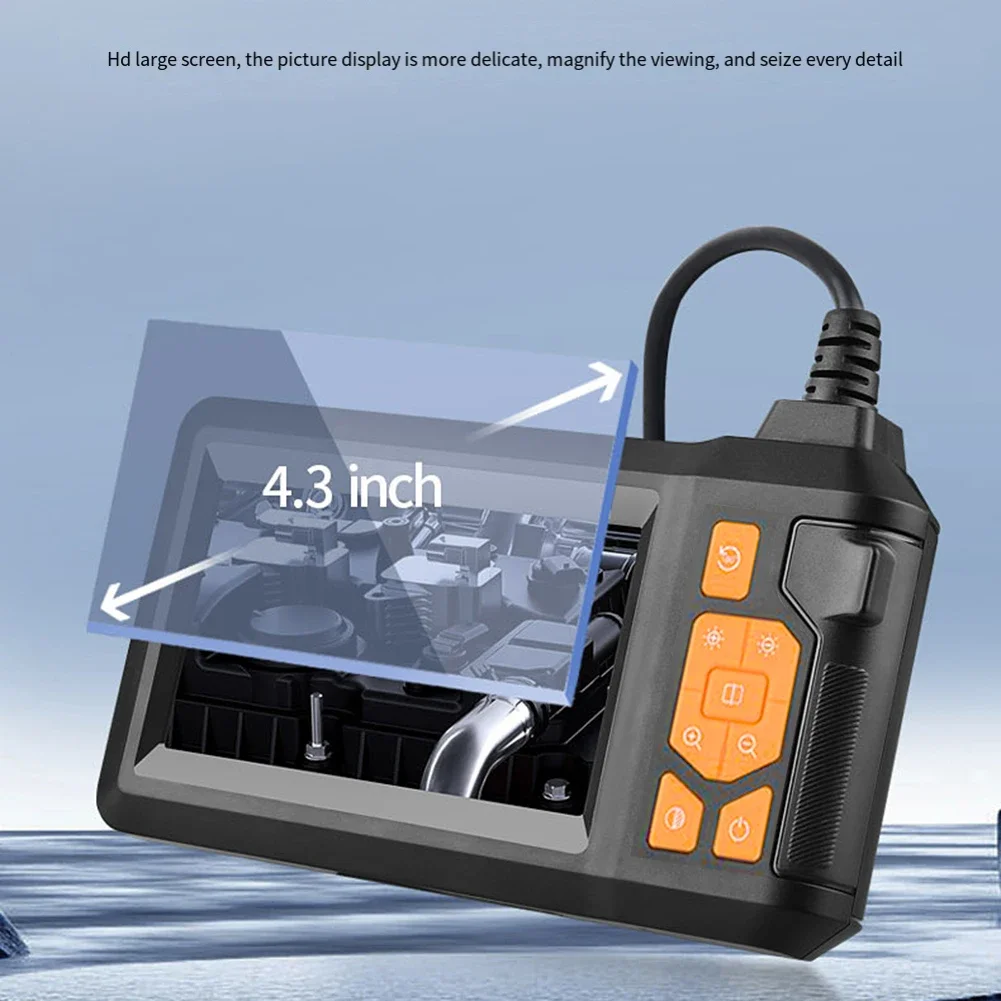 4.3 Inch IPS Screen Industrial Camera HD1080P Single Lens Pipe Inspection Borescope For Checking Car Sewer