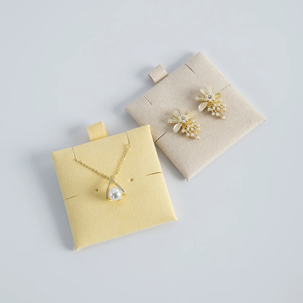 

50 Pcs Earring Cards Necklace Anklet Bracelet Card Earring Holder Display Pads 6X6cm Microfiber Hanging Tags for Jewelry Displa