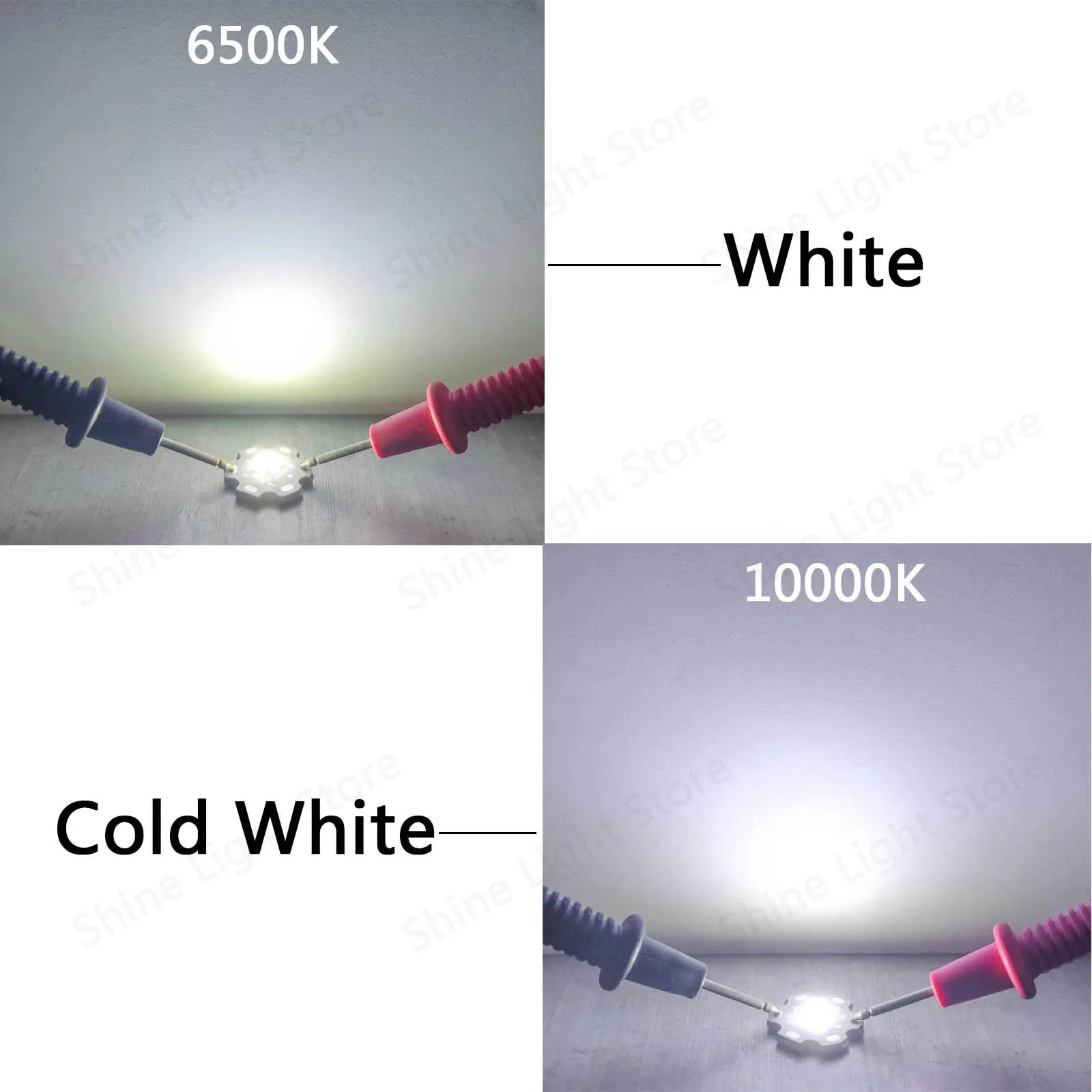 LED Beads 3W 5W 10W 18W DC3V 12mm 14mm 16mm 20mm High Power LED COB Chip Cold White Diodes DIY for Torch Flashlight Car Lighting