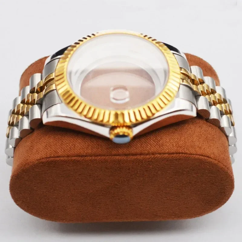 40 มม.ชุดนาฬิกาสแตนเลสสตีลสายคล้องคอ Sapphire กระจกปฏิทินหน้าต่างนาฬิกาผู้ชายสําหรับ Datejust NH35 NH36 การเคลื่อนไหว