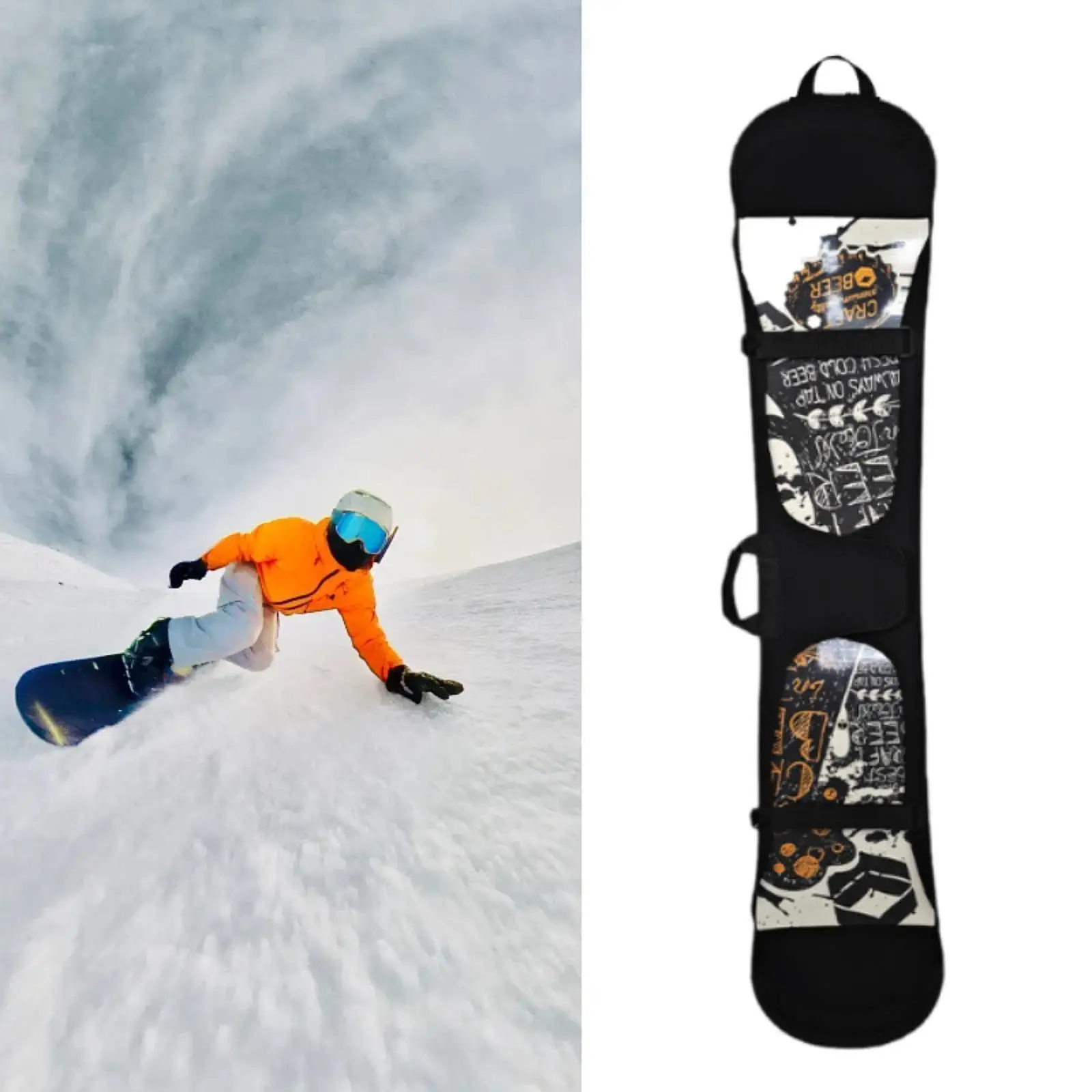 

Snowboard Carry Bag SBR Neoprene Protective Cover Backpack for Ski Equipment with Adjustable Shoulder Straps Gear