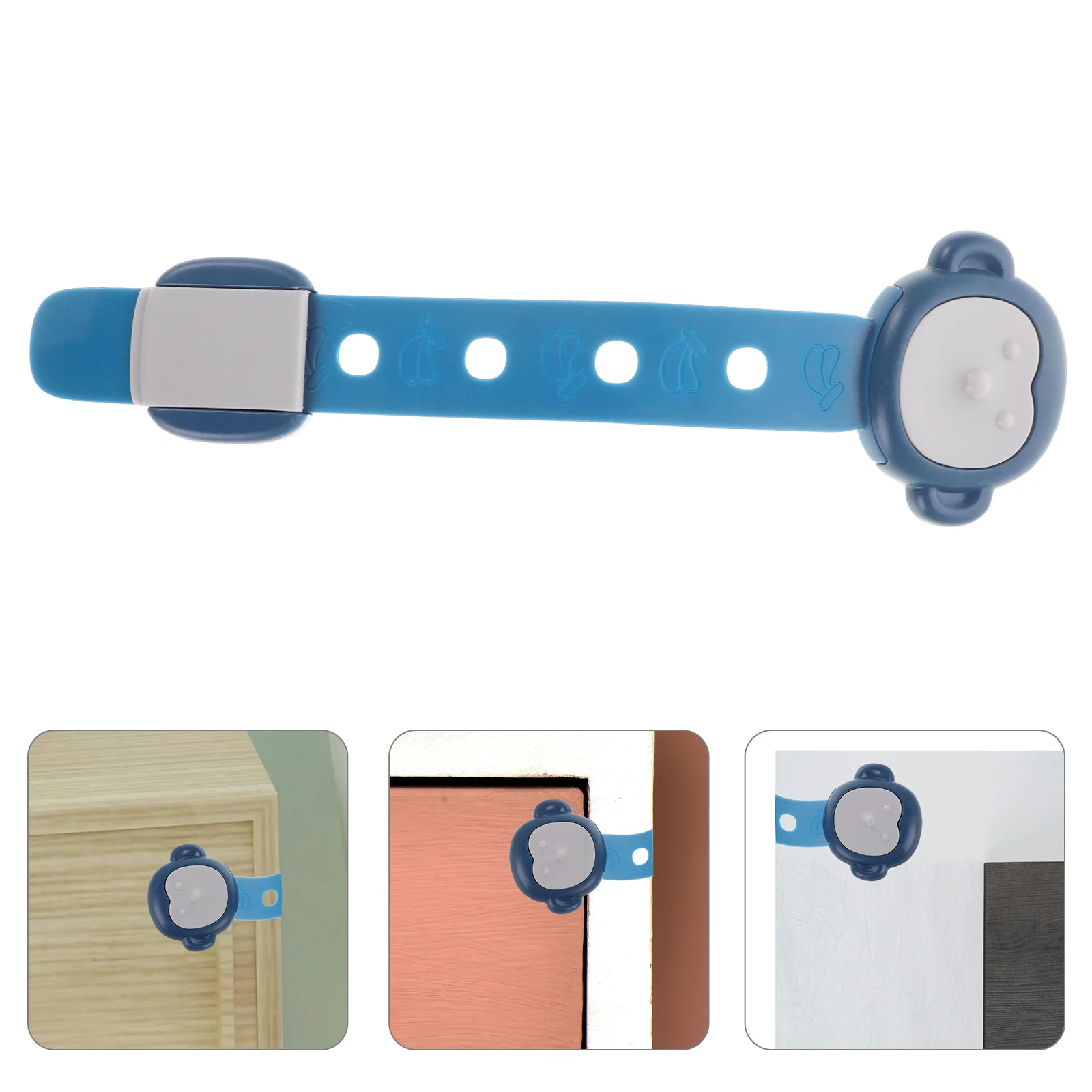 

Adjustable Blue Child Safety Locks Dual Locking Mechanism Easy Install Baby Proof Cabinet Drawer Toilet Latches for Kitchen