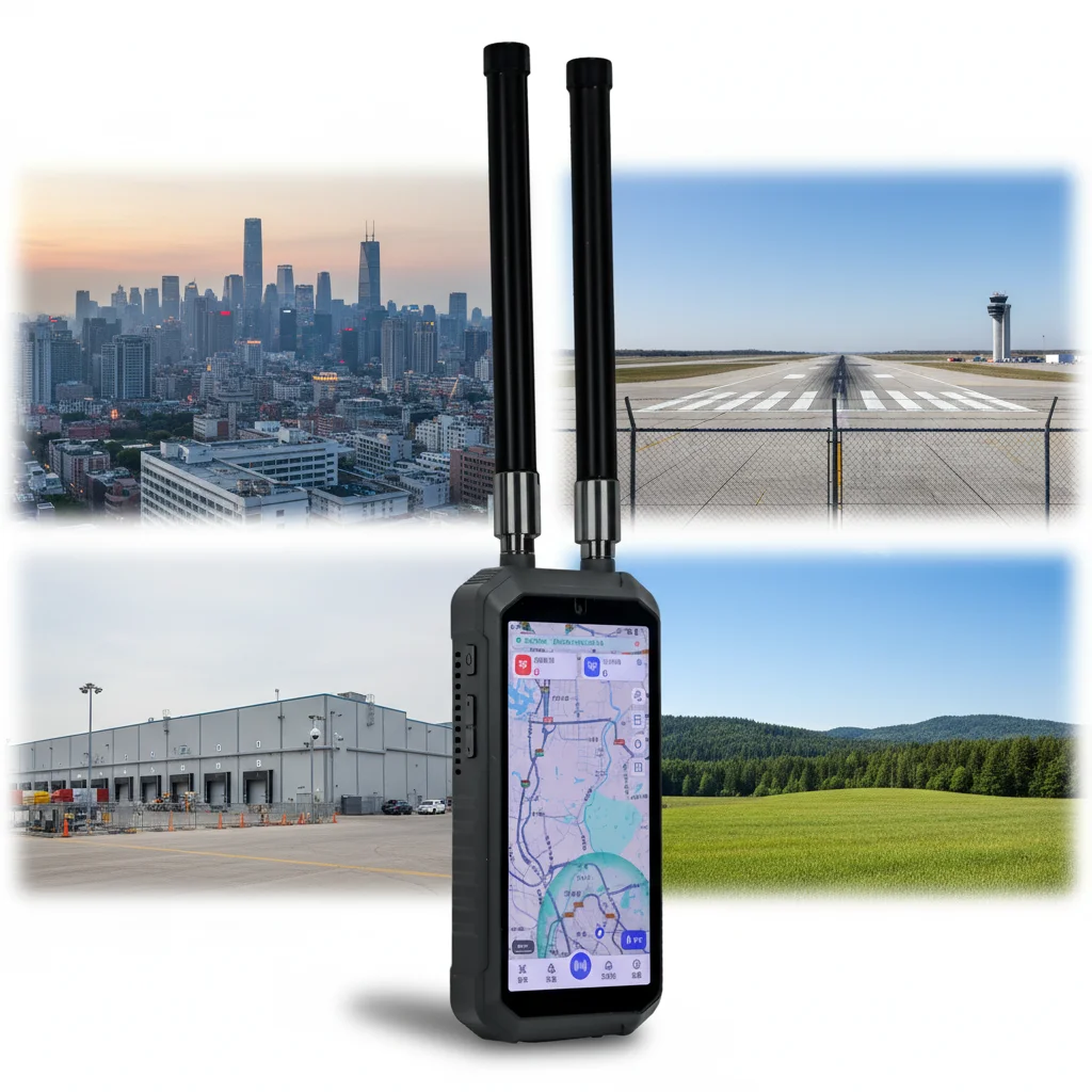 Handheld H3l FPV Detector 900MHz, 1.2GHz, 2.4GHz, 5.8GHz,1-3km Range Fpv   Locator System Pilot Position Finding Detection