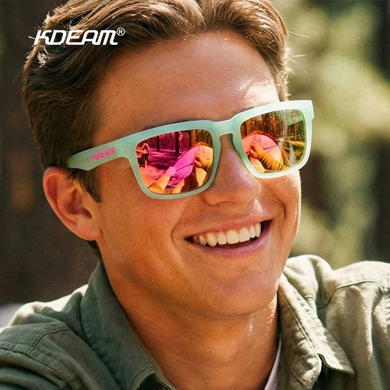 Gafas de Sol Polarizadas KDEAM Rainbow Element Style, Coloridas, para Exteriores, de Alta Calidad, Cuadradas, para Pesca, Conducción, Correr, Modelo KD332
