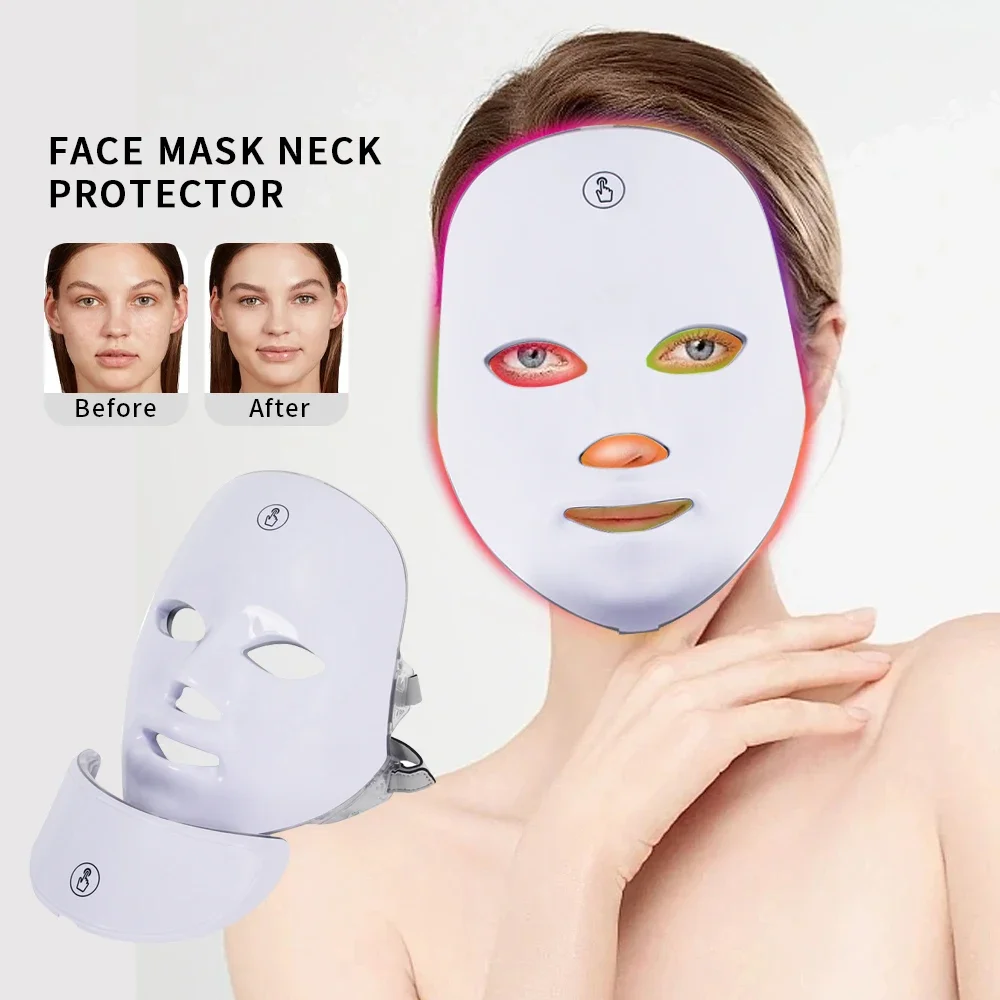 7 ألوان Led الوجه والرقبة العناية بالبشرة جهاز تجميل شد الجلد رفع مكافحة الشيخوخة تبييض للاستخدام المنزلي #2