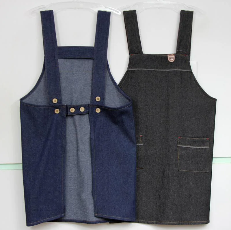 Children's Denim Printed Apron Fashion Strap Parent-child Thickened Smock Painting LOGO Apron