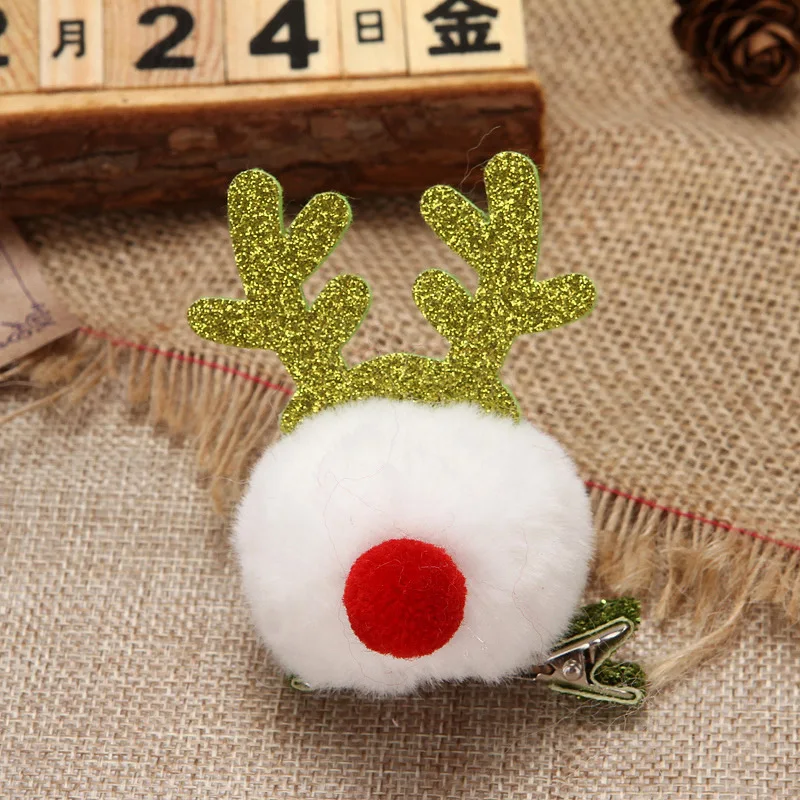 Christmas Hair Clips Cartoon Plush Elk Ear Hairpin Cute Hairclip Women Cosplay Headwear Party Ornament Xmas New Year Gift