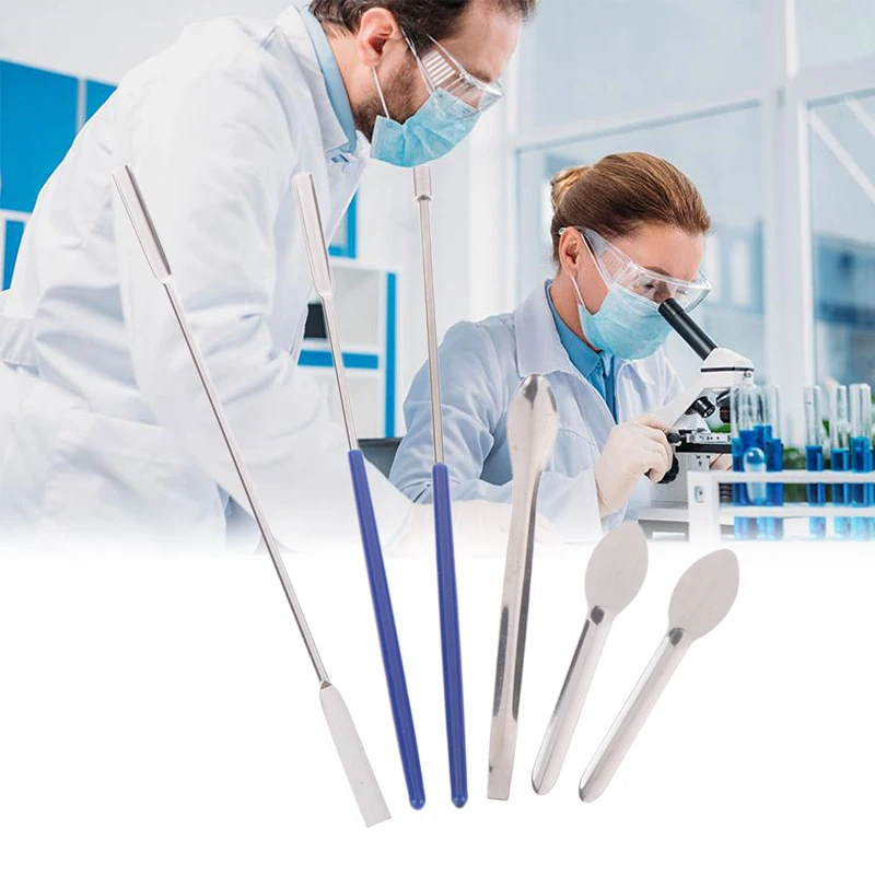 Sample Weighing Spoon Laboratory Supplies Stainless Steel Medicine Spoon Thickened Single/Double/Square-Head Drug Reagents