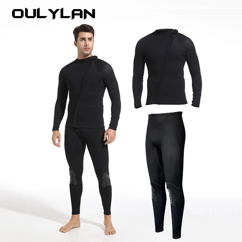 

OULYLAN Wetsuit Men 1.5mm Neoprene Wet Suit Front Zip for Water Sports Diving Kayakboarding Surfing Snorkeling