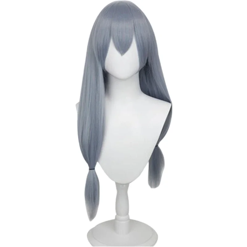 

UWOWO Mahitoo Wig 70cm Grey-Blue Black Short Ponytail Hair Heat Resistant