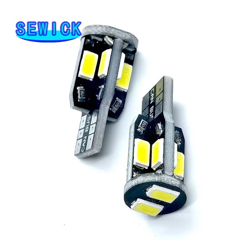 

200 шт., автомобильные лампы 10SMD T10 W5W, 192, 168, 194, фотолампы, фонари для купольной карты, двери, подсветка номерного знака, белый, 12 В