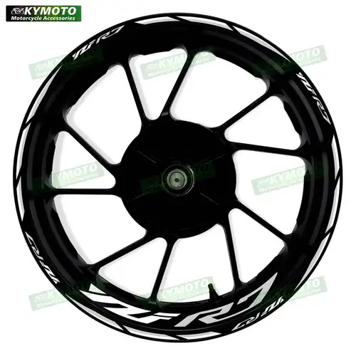 Imagen 2 del producto Para Yamaha YZFR7 YZF R7 accesorios de motocicleta 17 pulgadas pegatinas para ruedas delanteras y traseras llanta de carenado calcomanías reflectantes decoración