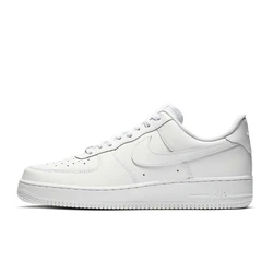 Nike-zapatillas de skate Air Force 1 07 para hombre y mujer, zapatos clásicos de cuero genuino, antideslizantes y cómodos, color blanco y negro, Af1