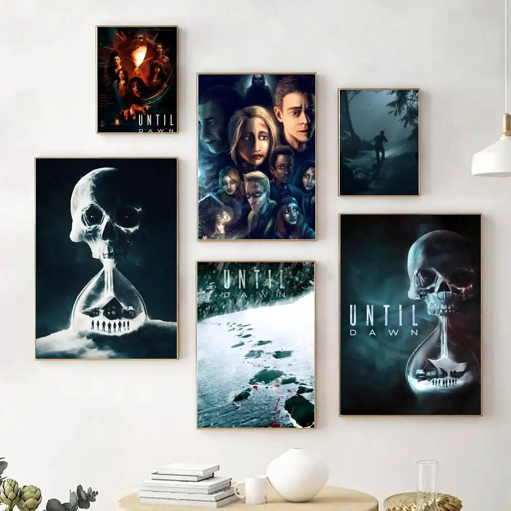Classic Hot Movie U-Until Dawn Game Poster Self Adhesive Waterproof Ideal For Living Room Bedroom Bar Decoration