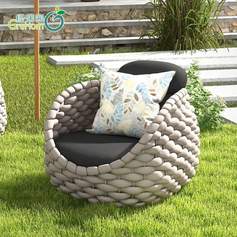 

Outdoor rattan sofa courtyard villa balcony rattan chair coffee table furniture combination open-air garden waterproof sun prote