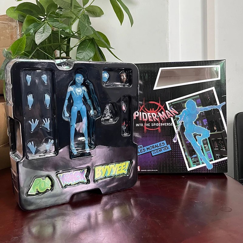 سبايدرمان في شكل عمل الآية العنكبوت ، ميل موراليس نموذج اللعب البلاستيكية ، Sv العمل ، شفافة