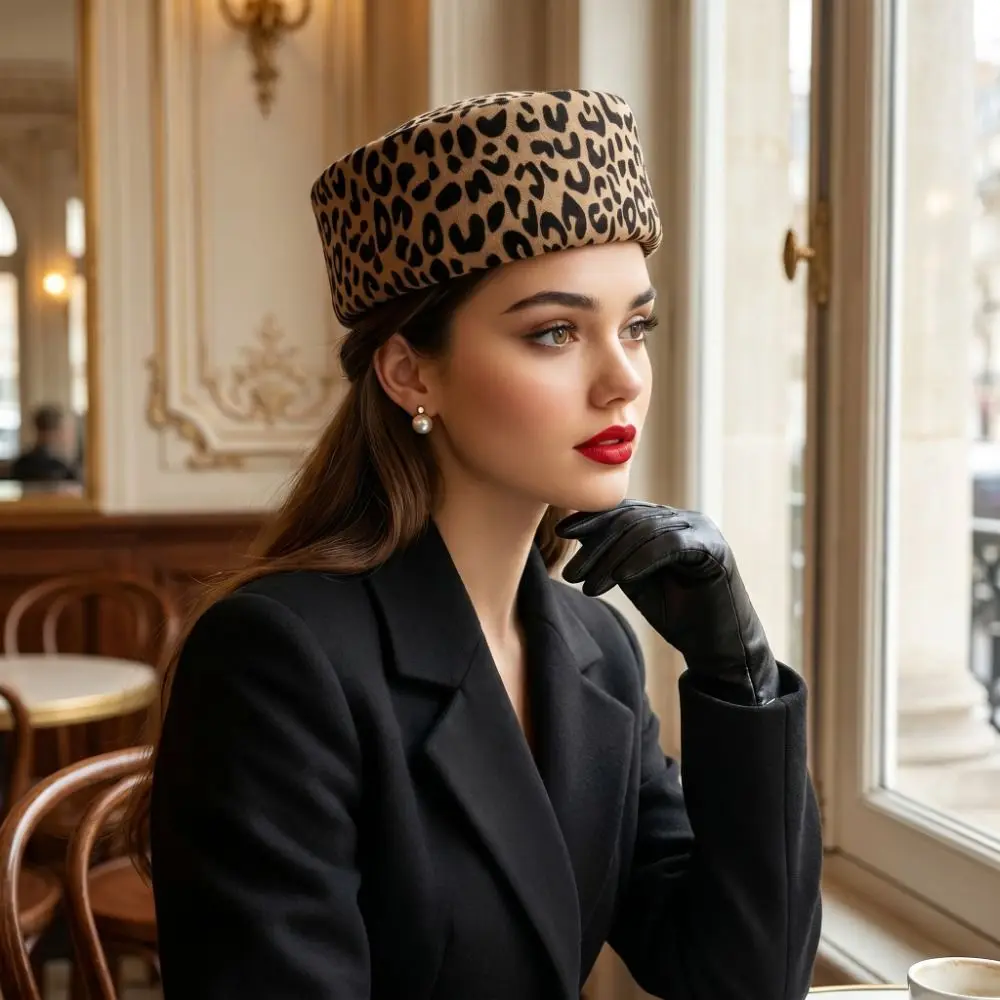 Vintage French Style Pillbox Hat Elegant Fedoras Fedora Hat Air Hostess Dome Flat Cap Banquet
