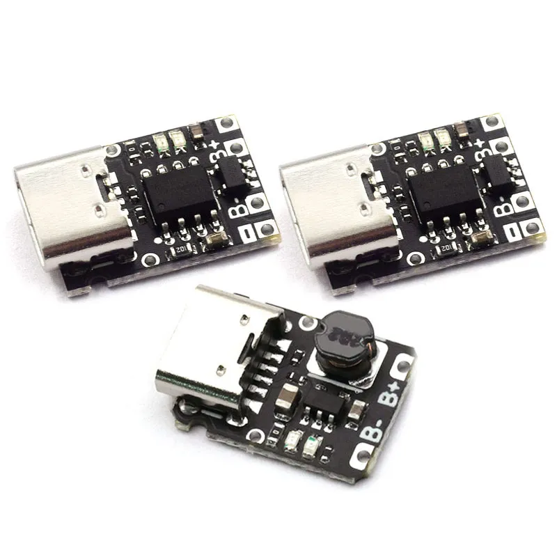 5V Charge-Discharge Integrated Module, 3.7V 4.2V 18650 Lithium Battery Charging Boost Power Board with Type-C Protection