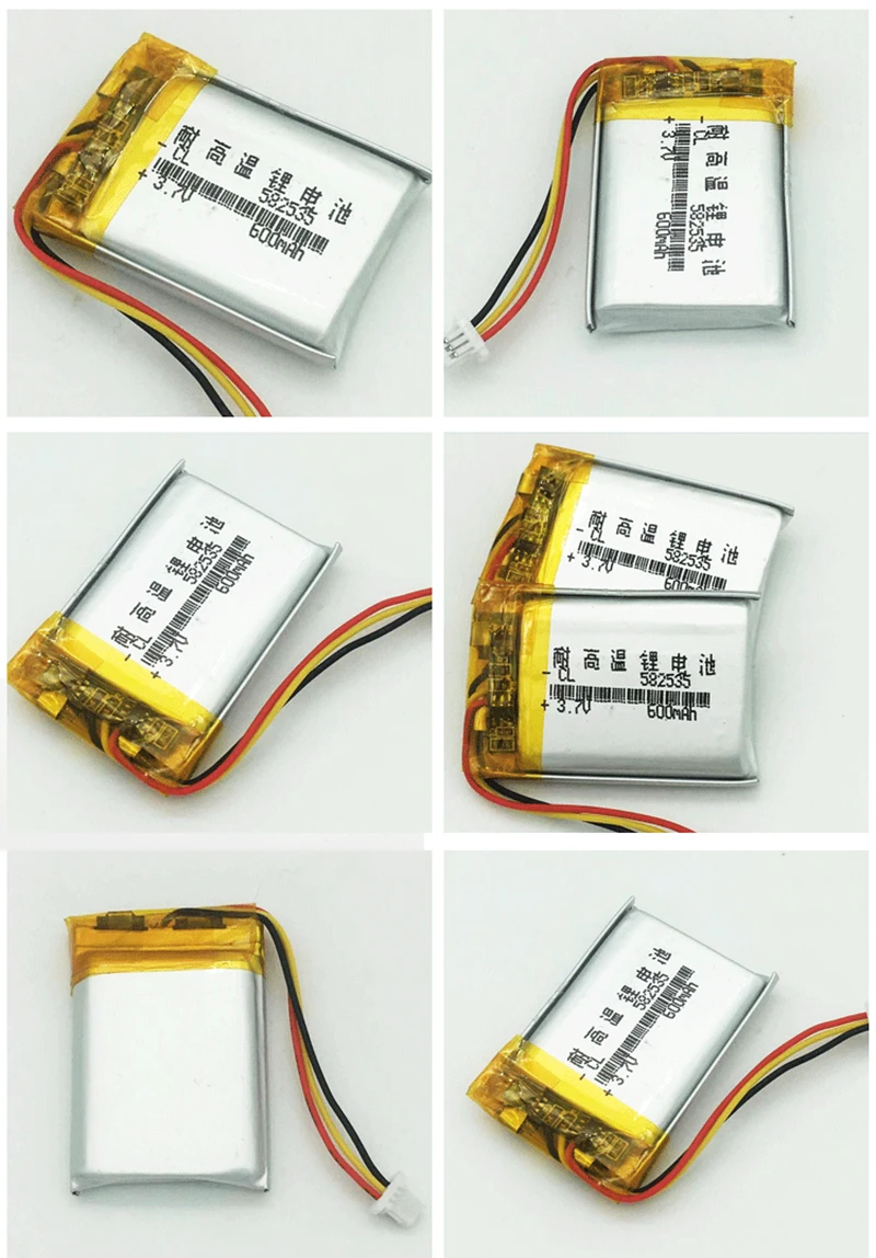 1-10PCS 600mAh 582535 602535 Li-Polymer Battery for MP3 GPS MiVue 366 368 388 Mio 358P 658p Papago HP F210 F300 F200 Car DVR