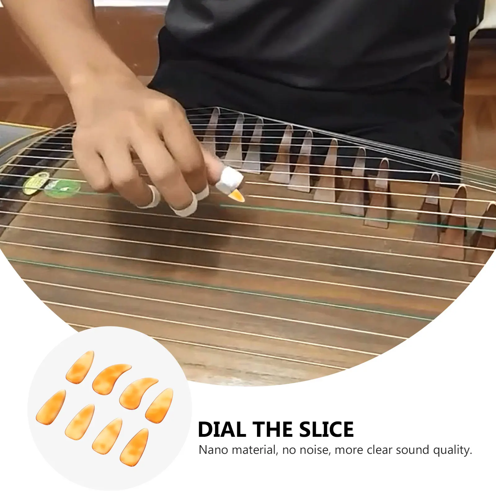 

8pcs Guzheng Nails Durable Fake Finger Picks Accessories Stringed Instrument Tools Wear-resistant TORTOISE Molecule Thumb