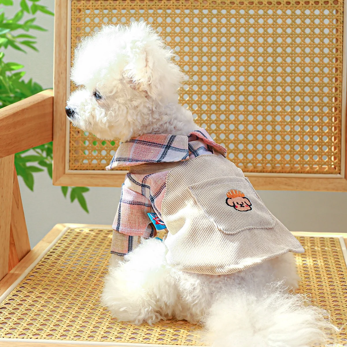 1PC Pet Clothes Cat Spring/Summer Thin Pink Checkered Bread Dog Skirt Suitable for Small and Medium Dogs