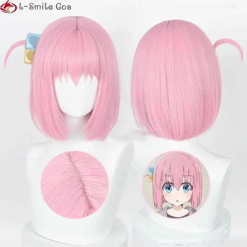 qq78Request7High Quality Gotoh Hitori Yamada Ryo Kita Ikuyo Ijichi Nijika Hiroi Kikuri Cosplay Anime Cos Wigs + Wig Cap