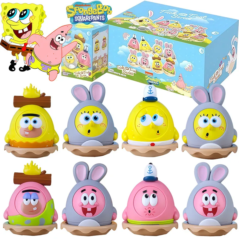 Figura de Anime de Bob Esponja y Patricio Estrella, Serie de Travestiduras ‌ Muñeco Roly-Poly en Caja Sorpresa, Decoración, Regalo de Cumpleaños